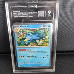 Pokemon Golduck MEP 008 Mega Evolution Promo Cosmo Holo 2025 Graded TAG 9 - Image 1
