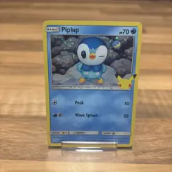 Pokemon TCG Piplup 20/25 Holo McDonald's 25th Anniversary MP-HP Condition - Image 1