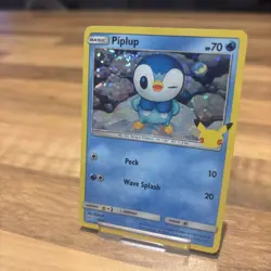 Pokemon TCG Piplup 20/25 Holo McDonald's 25th Anniversary MP-HP Condition - Image 3