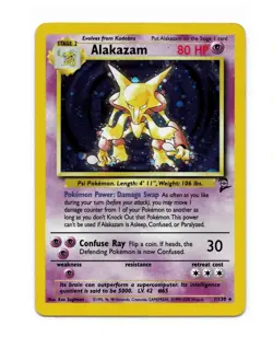 POKEMON ALAKAZAM BASE SET 2 1/130 HOLO R LP - Image 1
