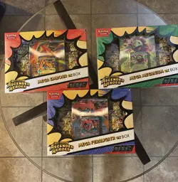 3 Pokemon TCG Ascended Heroes Mega ex Box Bundle Feraligatr Emboar Meganium New - Image 1