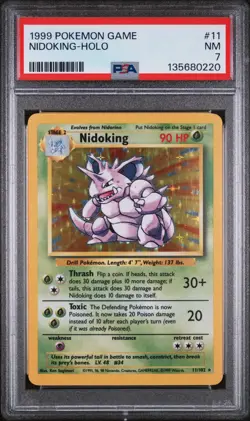 1999 Pokemon Base Set Nidoking Holo PSA 7 - Image 1