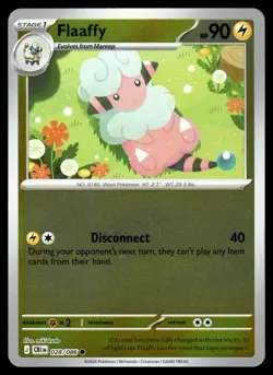 Flaaffy 028/086 Common ME04: Chaos Rising Pokemon Reverse Holo Near Mint - Image 1