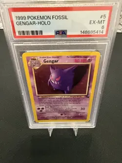 1999 Pokemon Fossil Gengar Holo 5/62 Graded PSA 6 - Image 1