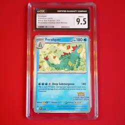 CGC 9.5 Feraligatr 213 SV Scarlet & Violet Promo Illustration Contest 2024 Nice! - Image 1