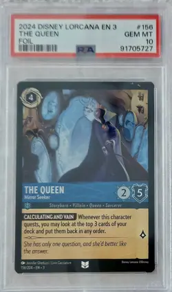 2023 THE QUEEN - Mirror Seeker Disney Lorcana ITI EN 3 Foil PSA 10 GEM MINT - Image 1