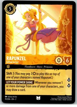 #19 Rapunzel, Gifted Artist - Uncommon 2023 Disney Lorcana Rise of the Floodborn - Image 1