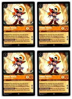 #17 Minnie Mouse, Musketeer Champion PLAYSET x4 2024 Lorcana Ursula's Return 4x - Image 1