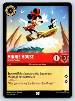 #113 Minnie Mouse - Stylish Surfer 2023 Disney Lorcana Rise of the Floodborn - Image 1