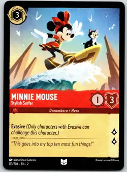 #113 Minnie Mouse - Stylish Surfer Uncommon 2023 Lorcana Rise of the Floodborn - Image 1