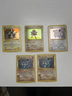 Vintage Holo Pokemon Base Set/Shadowless Damaged Card Lot of 5 Cards WOTC - Image 1