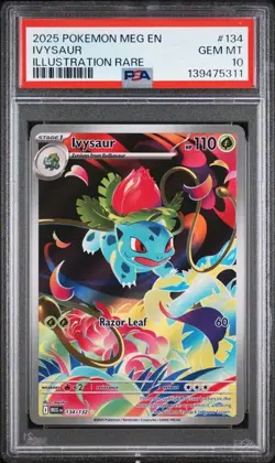 PSA 10 Ivysaur #134/132 Illustration Rare - Mega Evolution Pokemon TCG Card - Image 1