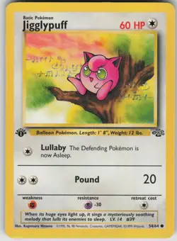 Pokemon TCG Jigglypuff Common Jungle 1st Edition 54/64 - Image 1