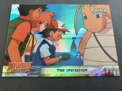 1999 Topps Pokemon MSB #13 The Invitation Rainbow Foil Blue Logo - Cracked - Image 1
