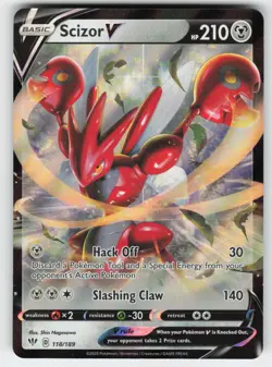 Scizor V 118/189 Holo V Rare Darkness Ablaze Pokemon Near Mint - Image 1