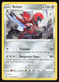 Scizor 086/159 Rare Crown Zenith Pokemon Near Mint - Image 1