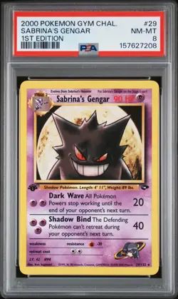 2000 POKEMON GYM CHALLENGE 1ST EDITION #29 SABRINA'S GENGAR PSA 8 - Image 1
