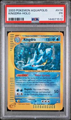 PSA 1 PR 2003 Aquapolis Kingdra Holo Foil H14/H32 WOTC Pokemon E-Reader Series - Image 1