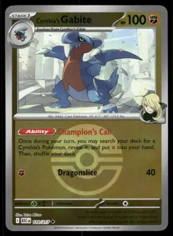 Cynthia's Gabite (Poke Ball) 110/217 Ascended Heroes Pokemon Reverse Holo NM - Image 1