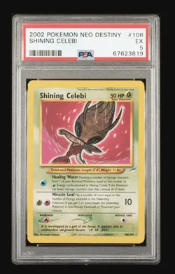 Pokemon TCG Shining Celebi Neo Destiny 106 PSA 5 Excellent - Image 1