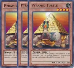 Yugioh - Pyramid Turtle x 3 - Limited Edition NM - Plus Free Holographic Card - Image 1