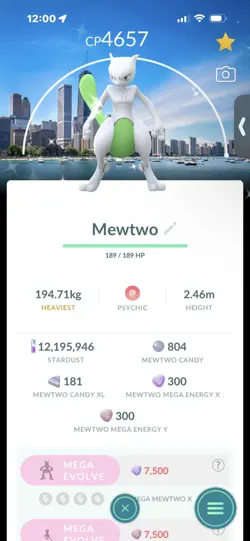 Pokemon Go Shiny Legendary Mewtwo ( Chicago Background) ( MAX CP ) - Image 1