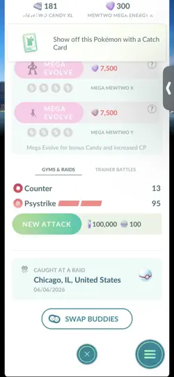Pokemon Go Shiny Legendary Mewtwo ( Chicago Background) ( MAX CP ) - Image 2