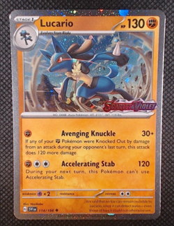 Pokemon - Lucario 114/198 - sv: Scarlet Violet - Stamped - Double Rare - Image 1