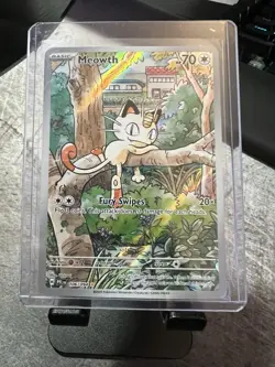 Meowth 106/094 Illustration Rare Holo EN 70HP Basic Pokemon TCG - Image 1