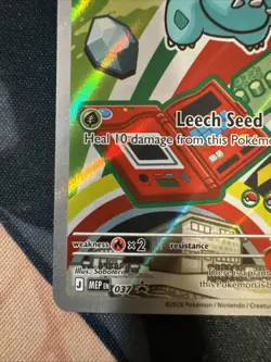 Pokemon TCG Bulbasaur MEP 037 Holo First Partner Promo NM - Image 3