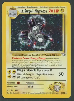 2000 Pokemon TCG Gym Heroes Lt. Surge's Magneton 8/132 Holo Rare Unlimited NM - Image 1