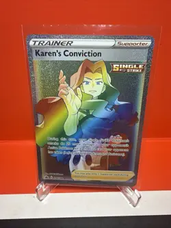 Karen's Conviction 216/198 Rainbow Secret Rare Pokemon Chilling Reign - NM TCG - Image 1