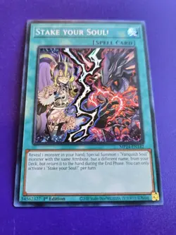 *MISPRINT* Stake Your Soul! Secret Rare 1st Ed. MP24-EN142 NM Yugioh - Image 1