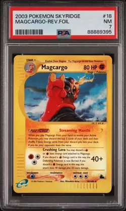 2003 Pokemon Unlimited Skyridge 18/144 Magcargo Reverse Holo PSA NM 7 - Image 3