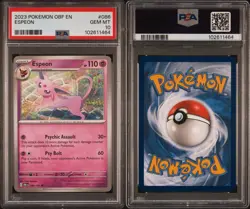 2023 POKEMON OBF EN-OBSIDIAN FLAMES #086 ESPEON PSA 10 - Image 3