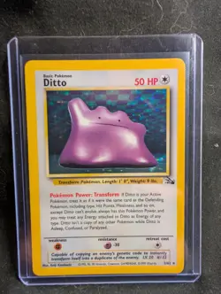 Pokemon TCG Ditto Fossil 3/62 Holo NM 1999-2000 Great Condition - Image 1