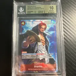 ONE PIECE OP12-LEGACY OF THE MASTER ALTERNATE ART #008 SHANKS BGS 10 Pristine - Image 1