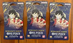 Lot of (3) One Piece TCG OP-01 Romance Dawn Sleeved Booster Packs SEALED - Image 1