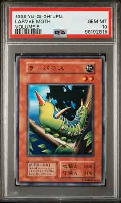 1999 Yu-Gi-Oh! Larvae Moth Japanese Volume 5 V5 No Ref Common PSA 10 - Image 1