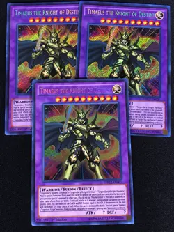 Yugioh Timaeus The Knight of Destiny DRL2-EN001 1ST Secret X3 (NM) - Image 1