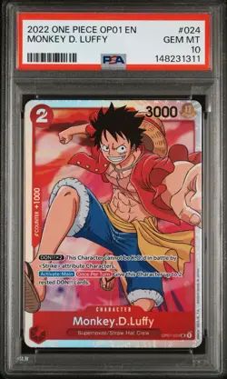 One Piece 2022 Romance Dawn Monkey D. Luffy OP01-024 PSA 10 - Image 2