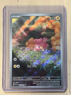 Pokemon Pawmi TCG Full Art Paldean Fates Holo Card 226/091 Illustration Rare - Image 1