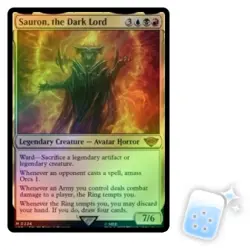 FOIL SAURON, THE DARK LORD The Lord Of The Rings Magic MTG MINT CARD - Image 1