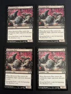 4x Ravenous Rats (106) Core Set 2013 M13 LP MTG Magic the Gathering x4 Playset - Image 1