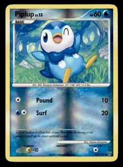 Piplup 121/147 Common Supreme Victors Pokemon Reverse Holo Lightly Played - Image 1