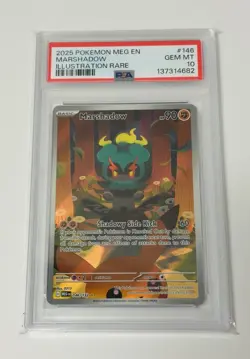 Marshadow #146 Illustration Rare 2025 Mega Evolutions Pokemon PSA 10 - Image 1
