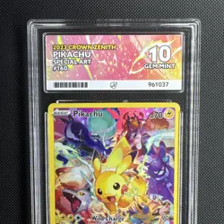 Pikachu 160/159 Crown Zenith Full Art Pokemon - Perfect Sub Grades - Ace 10 - Image 2