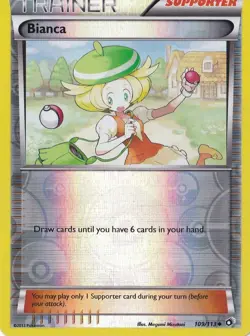 BIANCA REVERSE-HOLO 109/113 POKEMON BLACK AND WHITE LEGENDARY TREAURES - Image 1