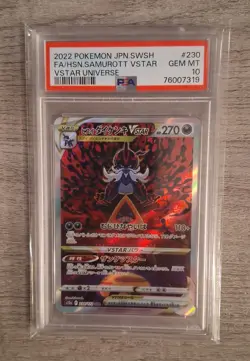 PSA 10 GEM MINT Hisuian Samurott VSTAR #230 Pokemon VSTAR Universe Secret Rare - Image 1