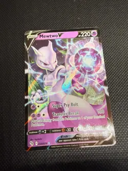 Mewtwo V 030/078 Holo V Rare Pokemon GO Pokemon Near Mint - Image 1